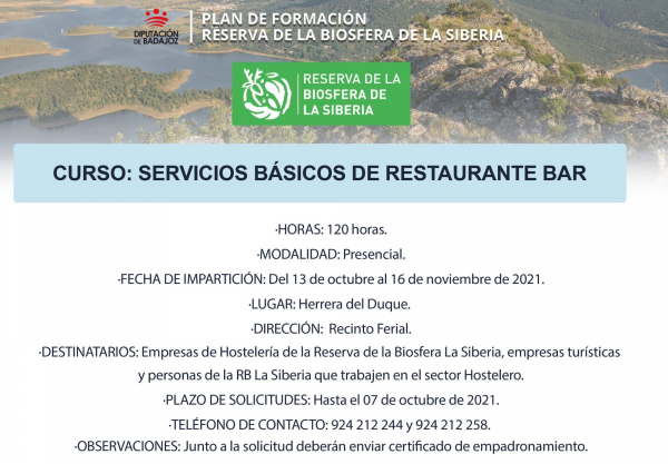 Imagen: Va a comenzar en Herrera del Duque una nueva acción formativa de ‘Servicios básicos de restaurant...