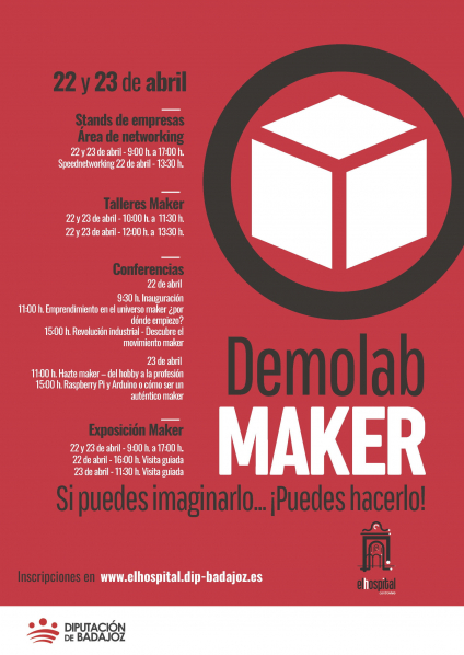 Imagen: La Diputación de Badajoz organiza Demolab Maker los días 22 y 23 de abril en El Hospital