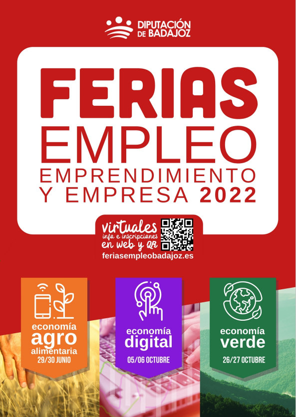 La Feria virtual de Empleo, Emprendimiento y Empresa 2022 de la Diputación de Badajoz comienza con una amplia participación