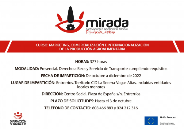 Imagen: La Diputación de Badajoz lanza el curso ‘’Marketing, comercialización e internacionalización de l...