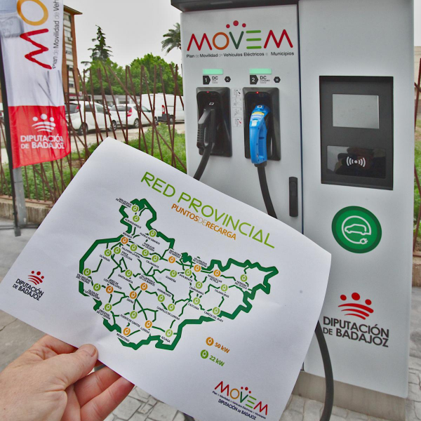 OTAEX premia a la Diputación de Badajoz por la accesibilidad en la red de recarga de vehículos eléctricos