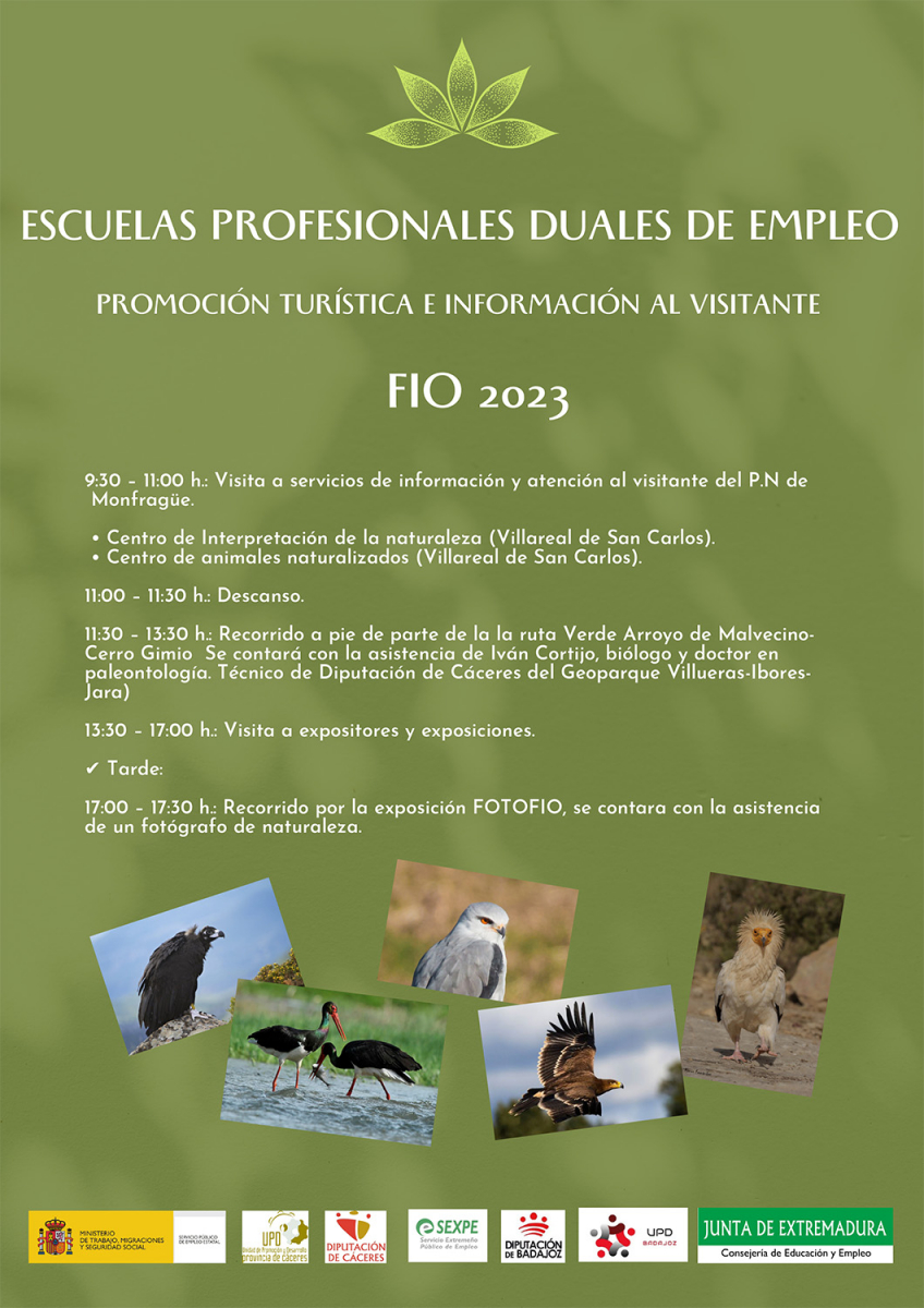 Acercan la naturaleza y la ornitología a los alumnos de las  Escuelas Profesionales Duales de Empleo de Extremadura